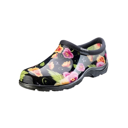 Sloggers Woman's Rain and Garden Shoe Black Pansy Size 10 5114BP10